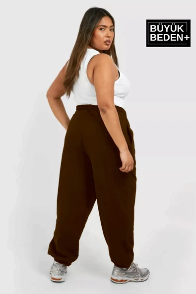 Kadın Büyük Beden Paça Lastikli Buyuk Brooklyn  Baskılı İnce Eşofman Altı  SPR24BEAK49 - Resim 6