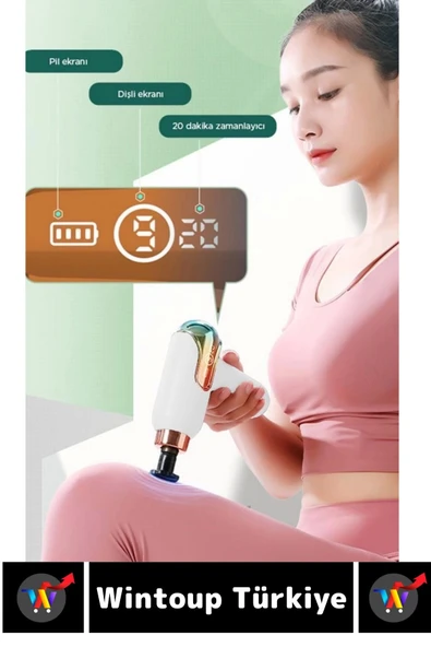 Ergonomik Kol Bacak Sırt Bel 4 Başlıklı 9 Vites Ayarlı Yüksek Titreşim Spor Fitness Kas Masaj Aleti - 2