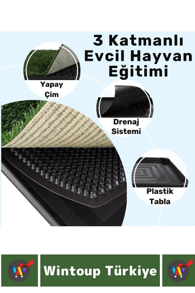 Pet Evcil Hayvan Köpek Eğitim 3 Katmanlı Sızdırmaz Kolay Temizlenir Küçük Irk Yavru Köpek Tuvaleti - 3