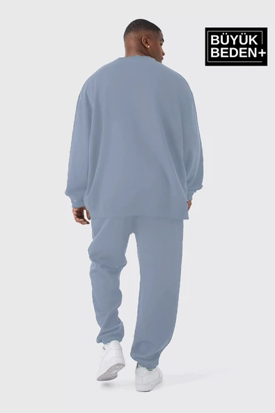 Büyük Beden Paça Lastikli Buyuk Brooklyn Baskılı İnce Eşofman Altı SPR24BEA49 - 8