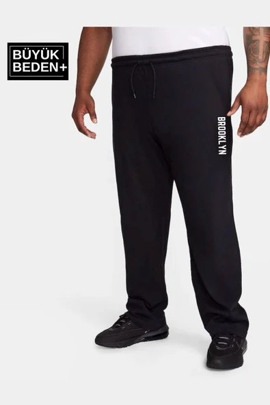 Erkek Büyük Beden Brooklyn Baskılı İnce Eşofman Altı SPR25BEA54