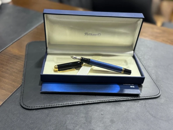 Pelikan Souveran M400 Dolma Kalem Mavi-Siyah B UÇ - 6