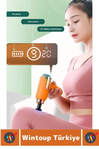 Ergonomik Kol Bacak Sırt Bel 4 Başlıklı 9 Vites Ayarlı Yüksek Titreşim Spor Fitness Kas Masaj Aleti - 2