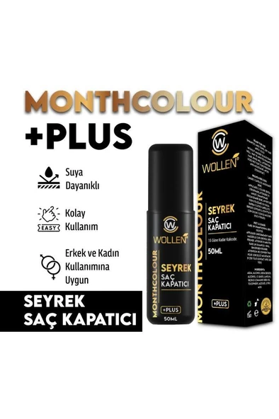 Wollen 50 ml Seyrek Saç Kapatıcı Dolgunlaştırıcı Sıvı Krem Siyah Renk - 4