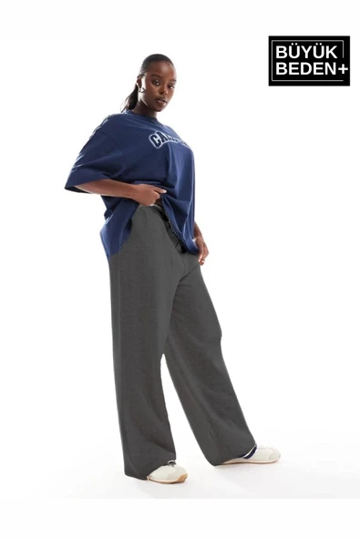 Kadın Büyük Beden Brooklyn Baskılı İnce Eşofman Altı  SPR25BEAK54 - 9