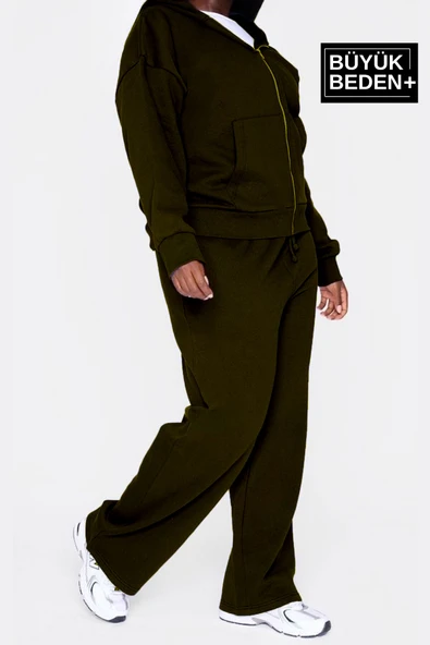 Kadın Büyük Beden New York Baskılı İnce Eşofman Altı  SPR25BEAK47 - 11