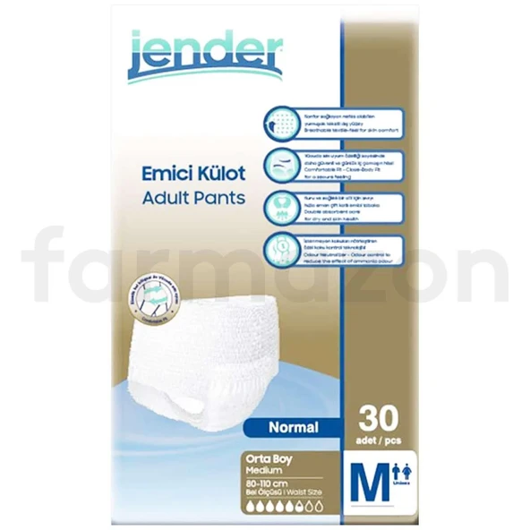 Jender Emici Külot Orta Boy M 30'lu 4 Adet Hasta Bezi ürün görseli 1