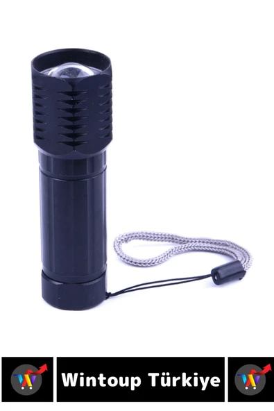 Kompakt Kamp Avcı Balıkçı Deprem Enerji Tasarrufu 3 Modlu Beyaz Işık Pilli Güçlü Zoom Mini EL FENERİ - 3