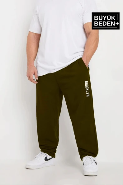 Erkek Büyük Beden Brooklyn Baskılı İnce Eşofman Altı SPR25BEA54 - 11