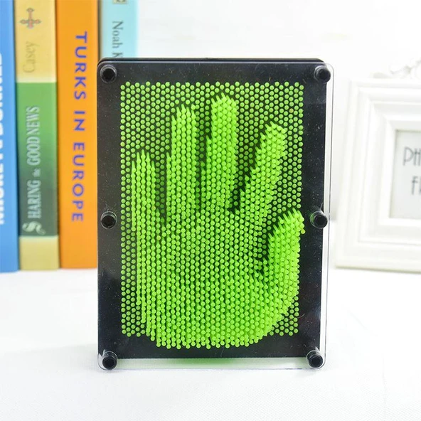 BÜYÜK BOY YEŞİL PİN ART GREEN 3-DİMENSİONAL PİN SCULPTURE VIP YEŞİL PİNART 3D ÇİVİ SANATI 21X16 CM - Resim 2