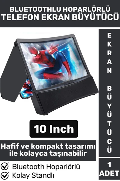 Premium Kompakt Bluetoothlu Hoparlörlü Ekran Büyütücü Cep Telefonu Stand Ekran Büyütücü 10 Inch ürün görseli