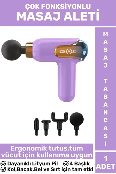 Ergonomik Kol Bacak Sırt Bel 4 Başlıklı 9 Vites Ayarlı Yüksek Titreşim Spor Fitness Kas Masaj Aleti