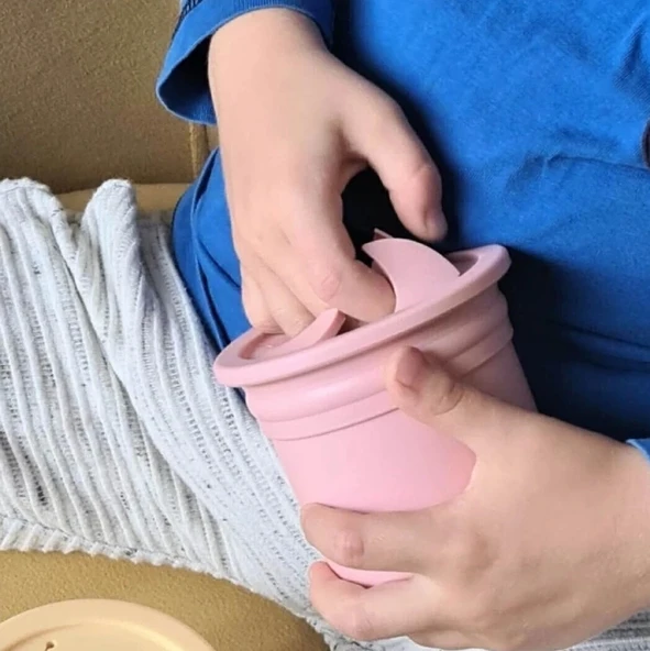 Oioi Ham+hüp Pipetli Silikon Bardak Seti Pinky Pink / Velvet Rose - 2