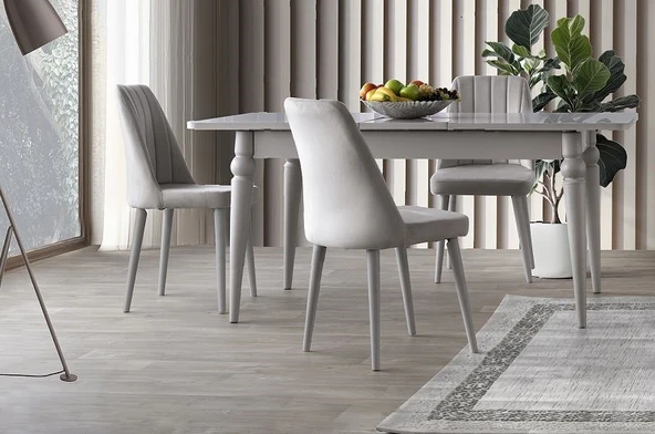 KESTEL MDF AÇILIR YEMEK MASASI+6 SANDALYE - 2
