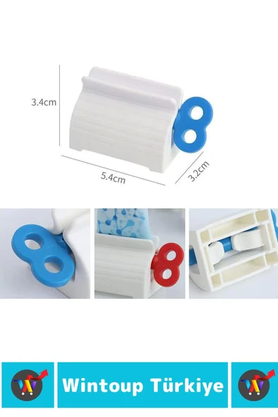 Premium Yüksek Kaliteli Kompakt Banyo Seyahat Çevirme Kollu Diş Macunu Sıkacağı - 4