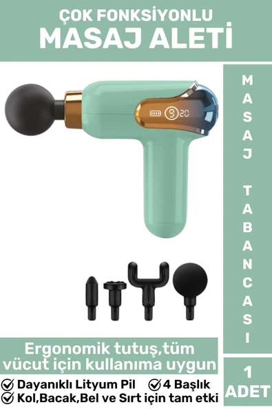 Ergonomik Kol Bacak Sırt Bel 4 Başlıklı 9 Vites Ayarlı Yüksek Titreşim Spor Fitness Kas Masaj Aleti