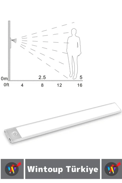 Premium Ev Oda Dolap İçi Çocuk Odası Gece Lambası Şarjlı Mıknatıslı Sensörlü LAMBA 43 Cm - 4