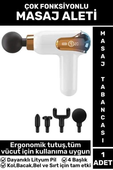 Ergonomik Kol Bacak Sırt Bel 4 Başlıklı 9 Vites Ayarlı Yüksek Titreşim Spor Fitness Kas Masaj Aleti