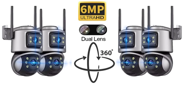 Ventus Akıllı Güvenlik Kamera Seti 4 (Dual Lens) Wifi Akıllı Kamera 1tb HDD Gece Görüş Waterproof Xmeye - 8