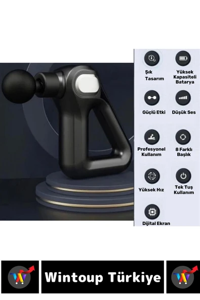 Ergonomik Kol Bacak Sırt Bel 8 Başlıklı 12 Hız Seviyeli Yüksek Titreşim Spor Fitness Kas Masaj Aleti - 3