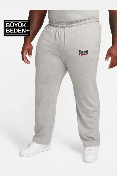 Erkek Büyük Beden Buyuk Brooklyn Baskılı İnce Eşofman Altı SPR25BEA50 - 11