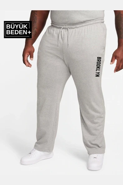 Erkek Büyük Beden Brooklyn Baskılı İnce Eşofman Altı SPR25BEA54 - 6