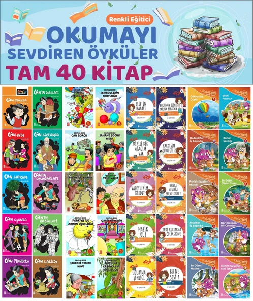2.Sınıflar İçin Renkli Eğitici Okumayı Sevdiren Hikayeler 2 (40 Kitap) ürün görseli 1