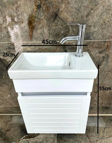 Beta Plus Beyaz Banyo Dolabı Alt Modül 45 cm - 5