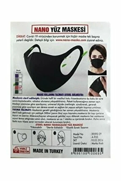 Nano Steril Tekstil Yüz Maskesi - 3