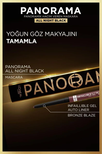 L'OREAL PARİS Panorama Hacim Veren Maskara All Night Black - Siyah - 8