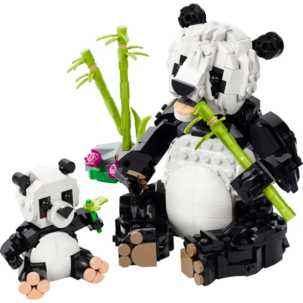 Nessiworld LEGO Creator 3'ü 1 Arada Vahşi Hayvanlar: Panda Ailesi Oyun Seti 31165