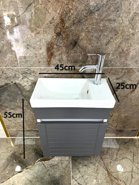 Beta Plus Antrasit Banyo Dolabı Alt Modül 45 cm - 6