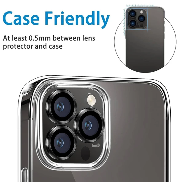 iPhone 15 Pro / iPhone 15 Pro Max Raze Metal Kamera Lens Koruyucu - 5