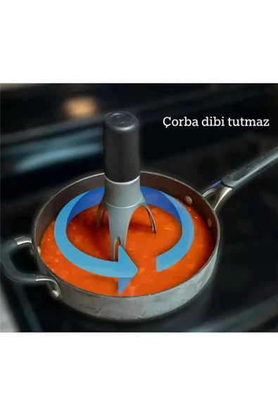 Çorba Karıştırıcı Portatif Pilli Otomatik Tencere Pratik Çorba Yoğurt Yemek Sos Çırpıcı - 6