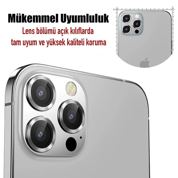 iPhone 15 Pro / iPhone 15 Pro Max Raze Metal Kamera Lens Koruyucu - 7