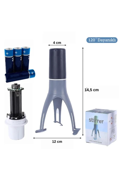 Çorba Karıştırıcı Portatif Pilli Otomatik Tencere Pratik Çorba Yoğurt Yemek Sos Çırpıcı - 8