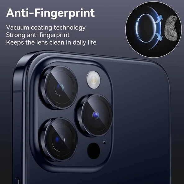 iPhone 15 Pro / iPhone 15 Pro Max Raze Metal Kamera Lens Koruyucu - 11