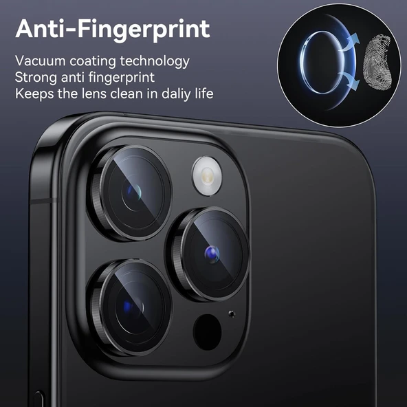 iPhone 16 Pro / iPhone 16 Pro Max Raze Metal Kamera Lens Koruyucu - 4