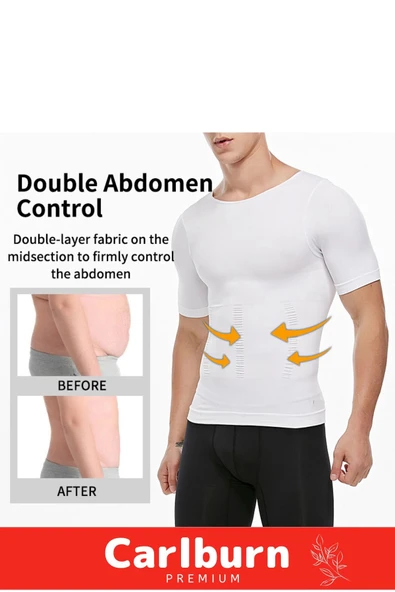 Bel Göğüs Dik Duruş Jinekomasti Toparlayıcı Erkek Göbek Sıkılaştırıcı Kısa Kol Korse Atlet 3 Adet - Resim 4