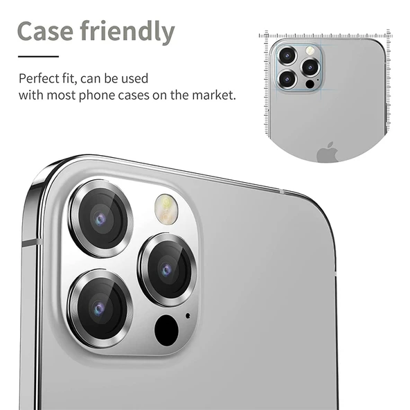 iPhone 14 Pro / iPhone 14 Pro Max Raze Metal Kamera Lens Koruyucu - 7