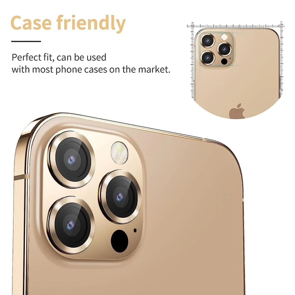iPhone 14 Pro / iPhone 14 Pro Max Raze Metal Kamera Lens Koruyucu - 10