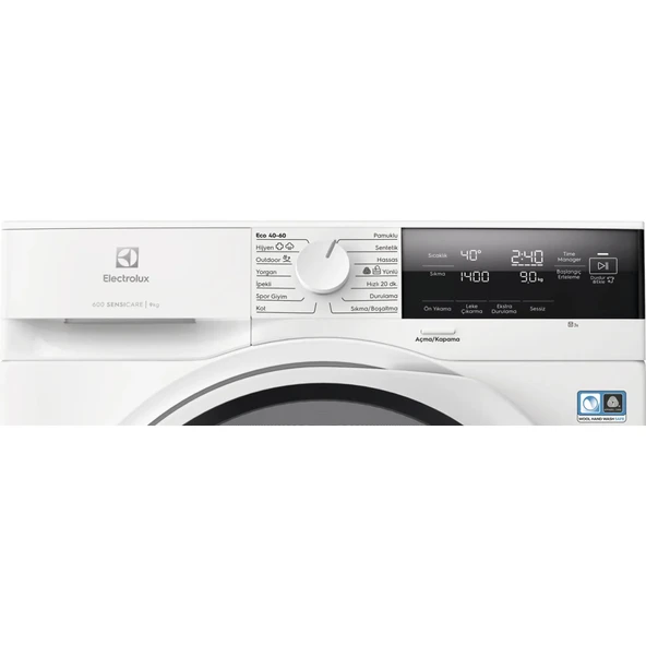 ELECTROLUX EW6F3494T A Enerji Sınıfı 600 Serisi SensiCare 9 kg 1400 Devir Çamaşır Makinesi Beyaz - 2