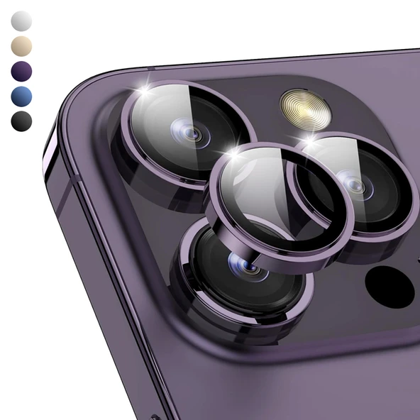 iPhone 14 Pro / iPhone 14 Pro Max Raze Metal Kamera Lens Koruyucu