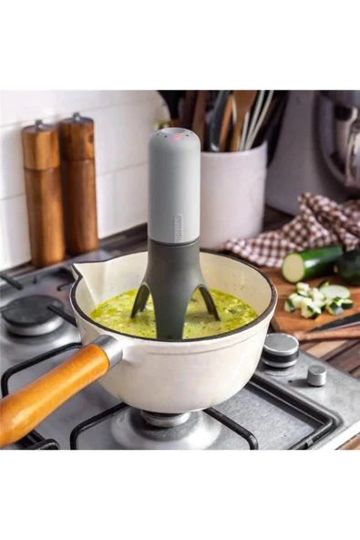 Çorba Karıştırıcı Portatif Pilli Otomatik Tencere Pratik Çorba Yoğurt Yemek Sos Çırpıcı - 2