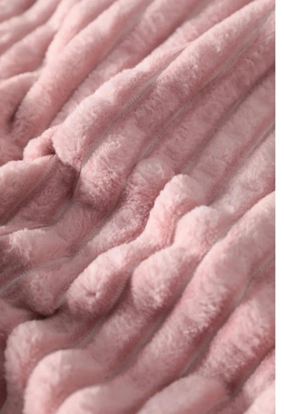 Merinos Tek kişilik  Modern Line 2 Parça Battaniye Seti Sense pudra - 3