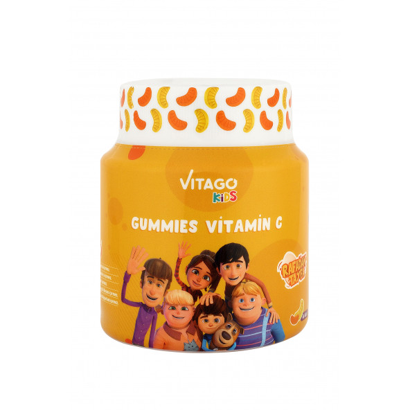 Vitago Kids Gummies C Vitamini İçeren 60 Adet Çiğnenebilir Gummy Jel