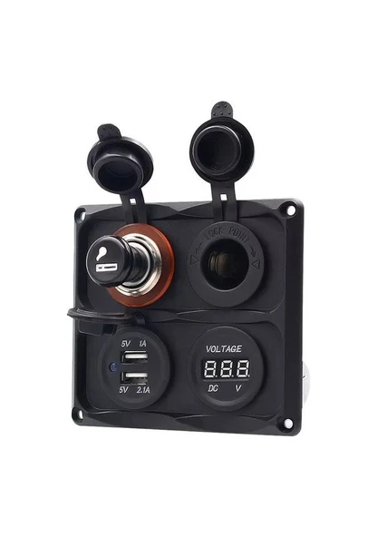 Switch Panel 4'Lü Marin Usb Voltmetre + S.Çakmaklık + Çakmaklık - 3