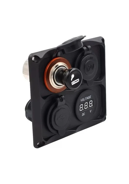 Switch Panel 4'Lü Marin Usb Voltmetre + S.Çakmaklık + Çakmaklık - 4