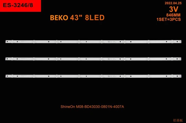 BM-146 (3X8LED) ARÇELİK 43" B-3246 RTL4303 84,5CM SHİNEON M08-BD43030-0801N-4007A