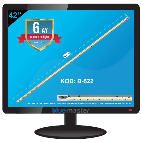 BM-5016 (1X54LED) VESTEL 42" B-522 RTL0522 VESTEL NFT-ME10 94V-0 1238 V13 EDGE REV0.8 1 6920L-0001C 6916L-1269A K5D43 EB 54LEDLİ 53.5 CM NO13 - Resim 3